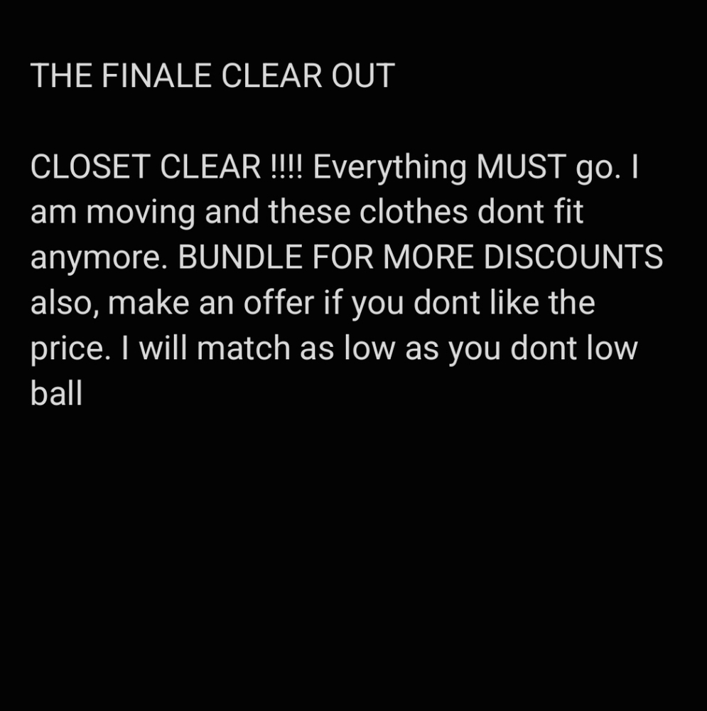 Closet Clear Out Sale